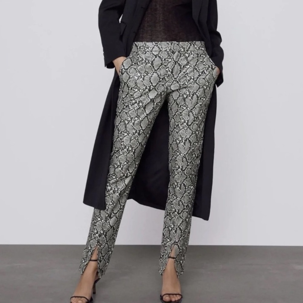 Zara faux leather printed pants